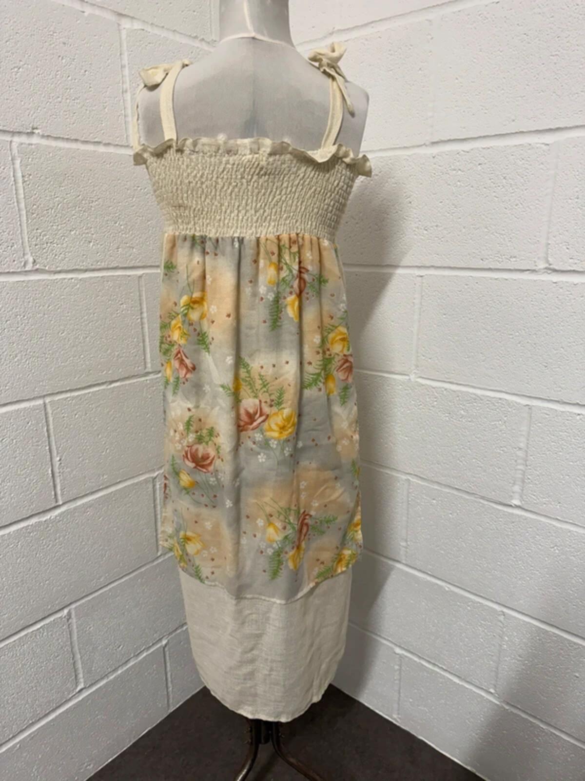 1970s Vintage C&A "Smocked" Prairie Dress - Size 8