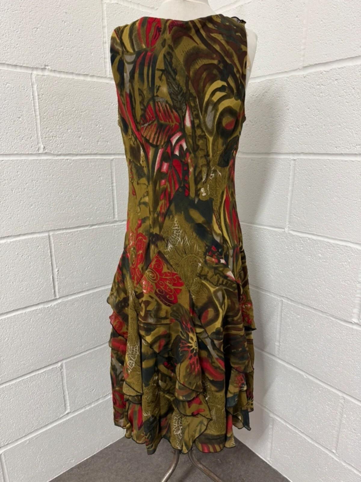 Y2K RB Collection New York Ruffle Hem Midi Dress | Size 14 (runs small)