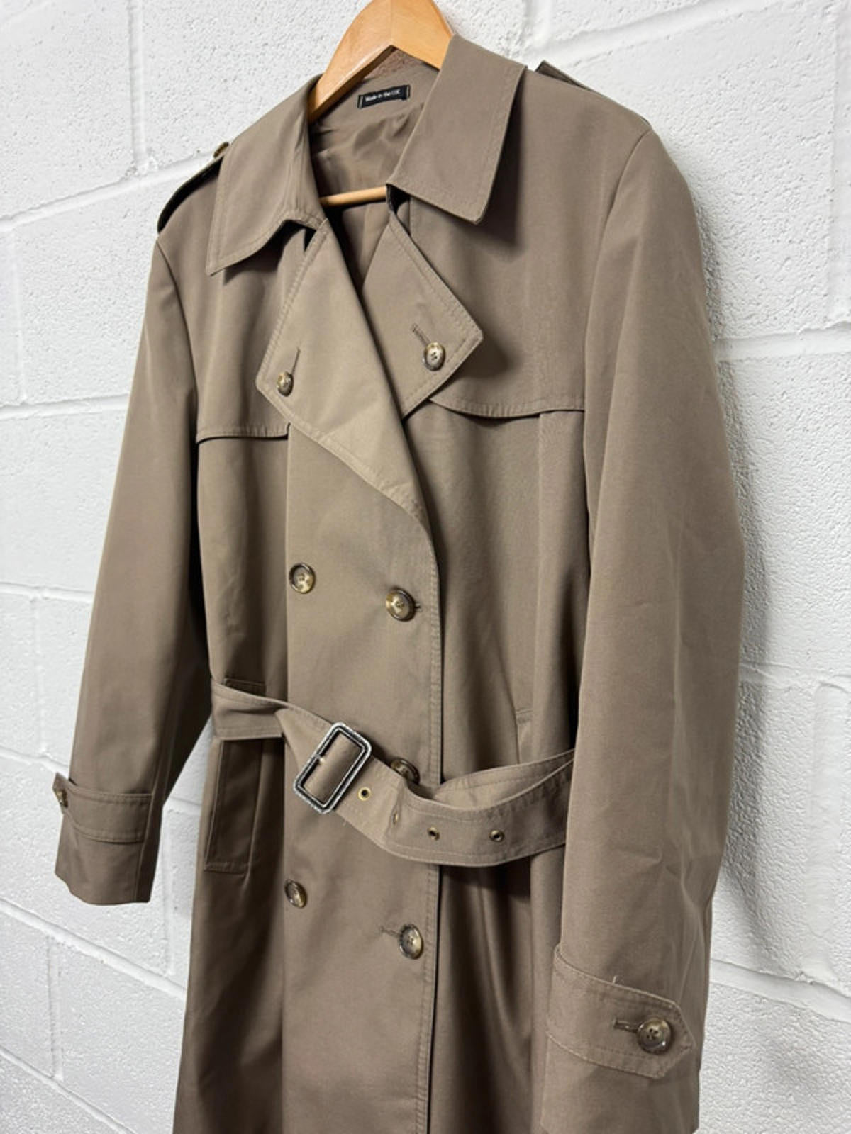 Vintage St Michael Trench Coat - Made in UK - Men’s 42” Chest - Beige Mac