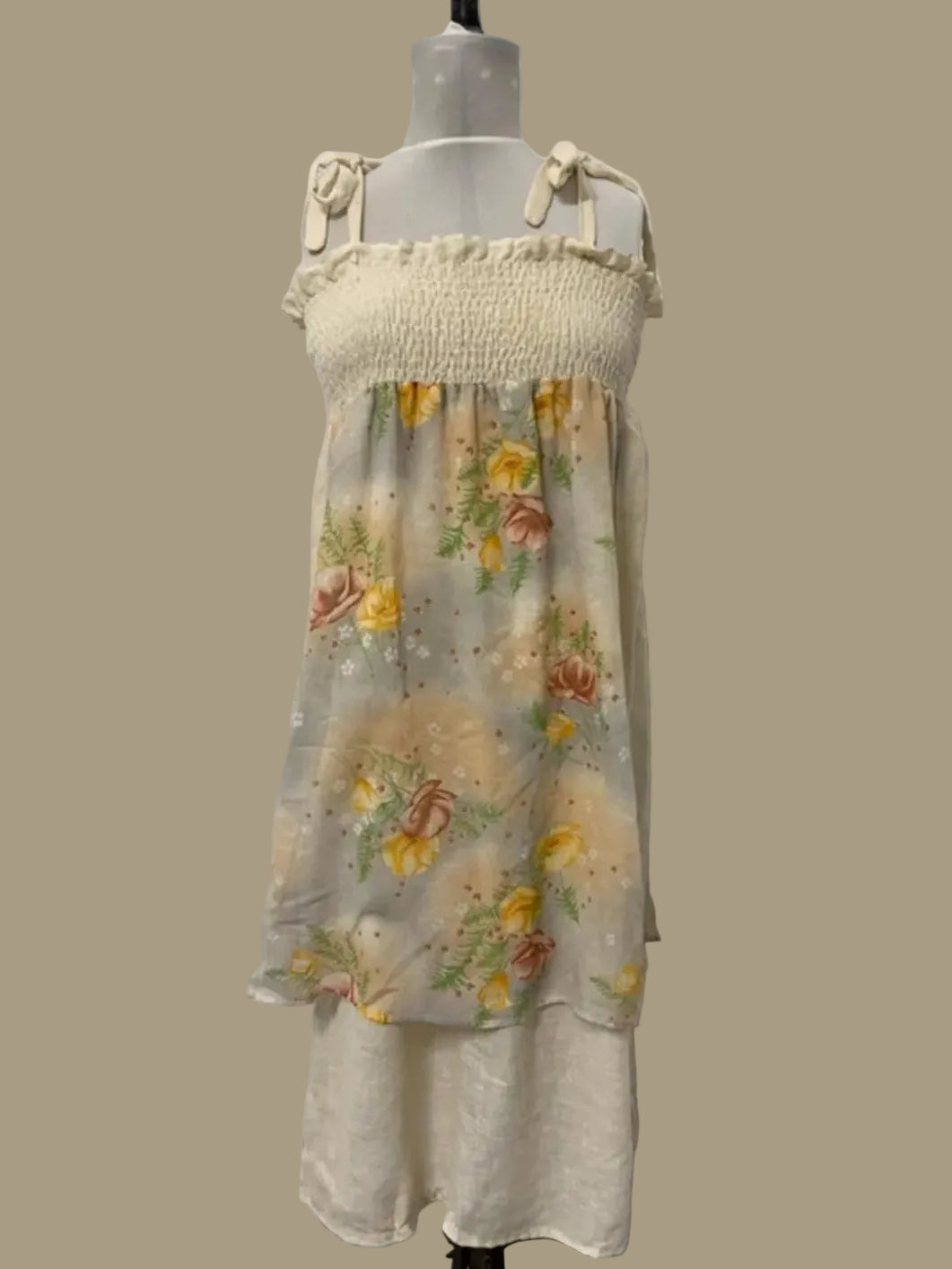 1970s Vintage C&A "Smocked" Prairie Dress - Size 8