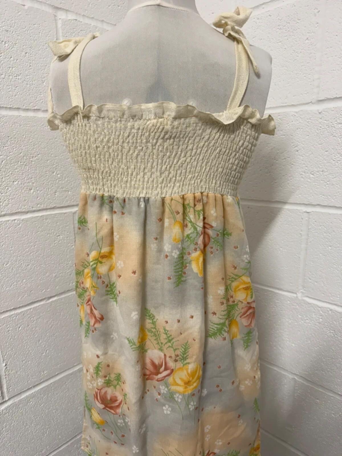 1970s Vintage C&A "Smocked" Prairie Dress - Size 8