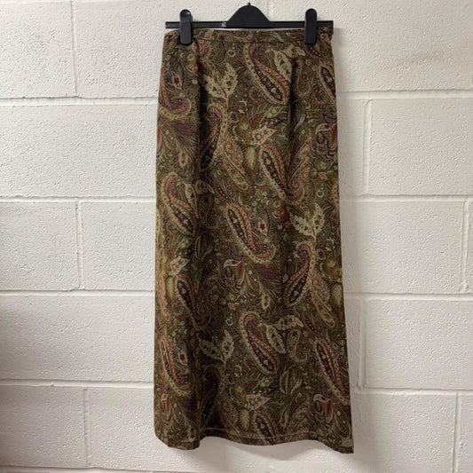 Laura Ashley 90s Vintage Paisley  Skirt - Earthy Boho Cottagecore | Size 12