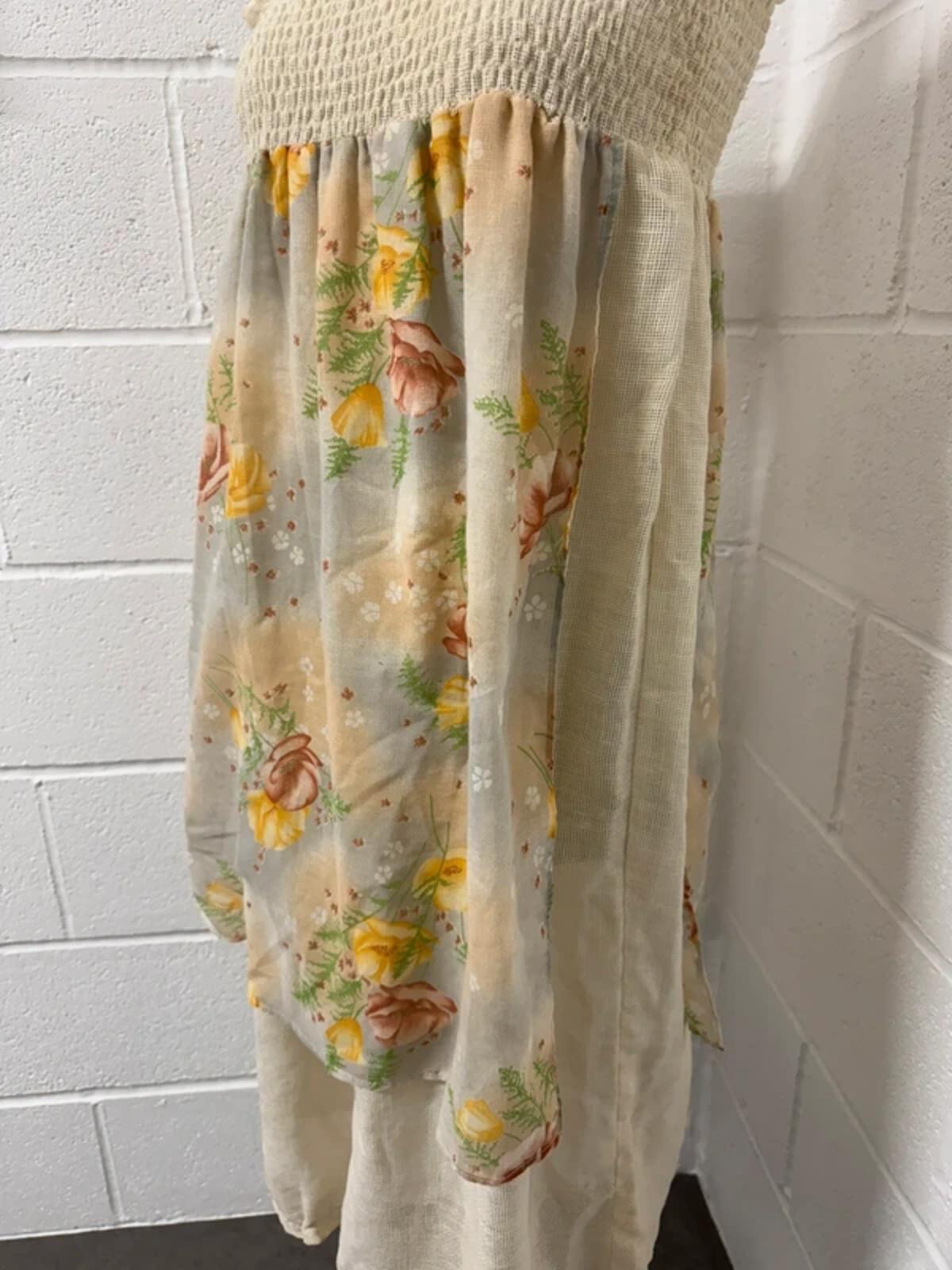 1970s Vintage C&A "Smocked" Prairie Dress - Size 8